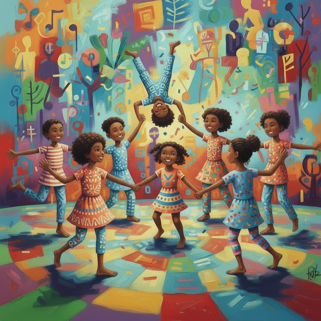 boys and girls wearing a variety of clothing (no skirts or dresses)